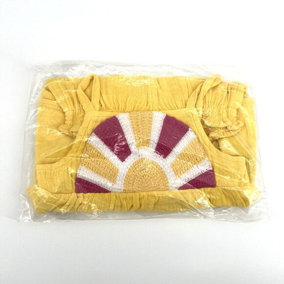 Old Navy 2 Piece Baby Top + Shorts Set Yellow Sun Sleeveless Smock 6-12 months - Picture 3 of 4